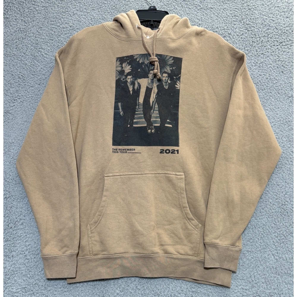 Jonas Brothers Remember This Tour Pullover Hoodie Sweatshirt Brown Size M